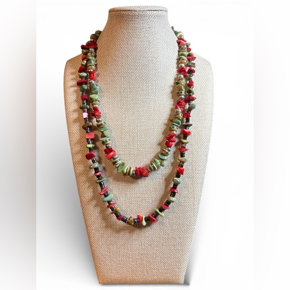 Jewelry - Artisan Made Turquoise, Coral, Bone & Heishi Bead Neckla